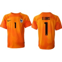 Koszulka piłkarska Francja Hugo Lloris #1 Bramkarska Strój Domowy MŚ 2022 tanio Krótki Rękaw